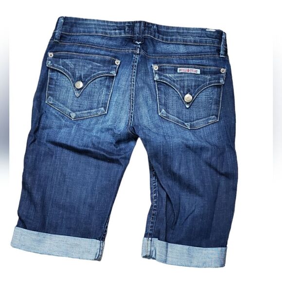 Hudson Dark Wash Cuffed Denim Shorts, Size 27 - Picture 1 of 7